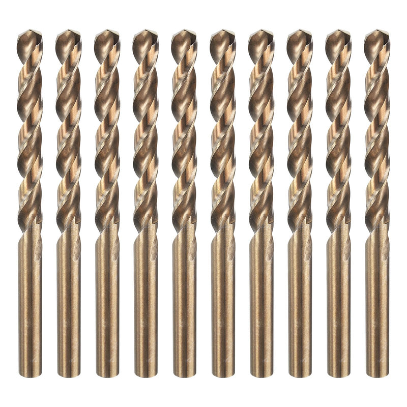 HARFINGTON 10pcs M35 Cobalt Twist Drill Bit 8.5mm(21/64") Dia High-Speed Steel Metric Drill Bit with Titanium Coating for Drilling Hard Metals, Stainless Steel, Alloy Steel, Cast Iron 10