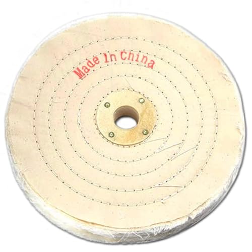 10-inch Polishing Cotton Buffing Wheel 250mm,1-PCS Extra Thick 0.94in/24mm 100 Ply for Bench Grinder Arbor Hole φ1.26-in(32mm) Cotton Buffing Wheel