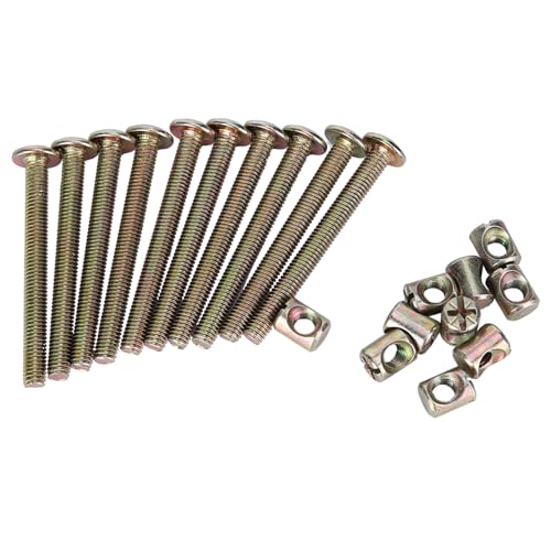 Furniture Screw Hex Socket Head Bolts M6x60mm Zinc Plated Carbon Steel Fasteners for Beds Cribs Cabinets 10Pcs