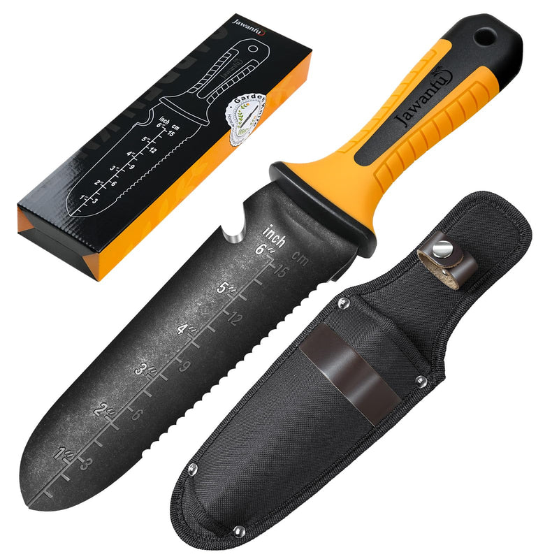 Hori Hori Garden Knife with Sheath, Heavy-Duty 7" Stainless Steel Blade, Multi-Purpose Gardening Tool for Digging & Weeding, Ergonomic Handle, Father day gifts