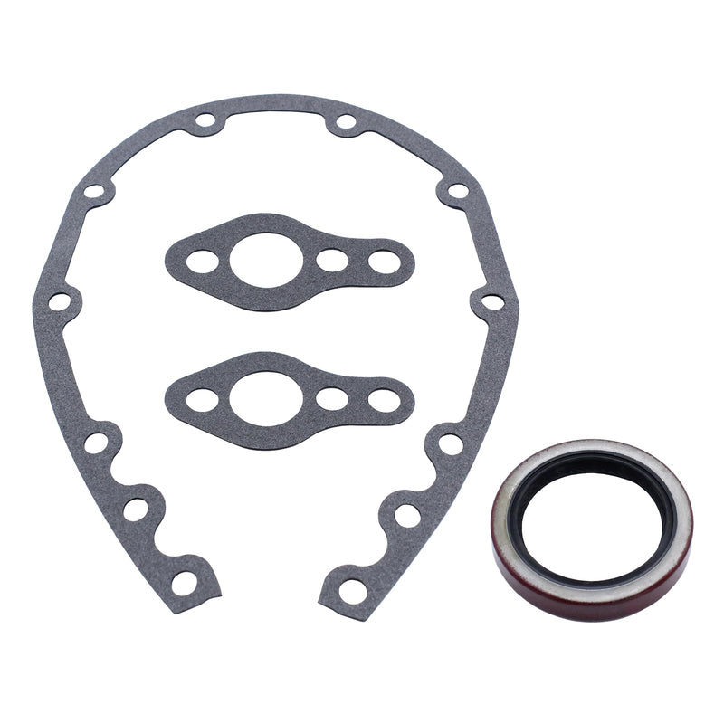SBC Timing Chain Cover Gasket And Seal Kit Fits SB Chevy 283 305 327 350 383 400 Gears Front SBC 4 pcs