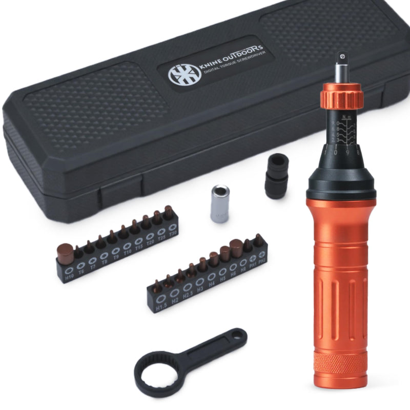 KNINE OUTDOORS Torque Screwdriver Wrench Driver Set 10-80 Inch Pounds lbs, 20 Steel Bits, Quick-release Bit Adaptor, 1/4” Bit Adaptor, Quick Clamp, For Tools, Bike Repairing and Mounting