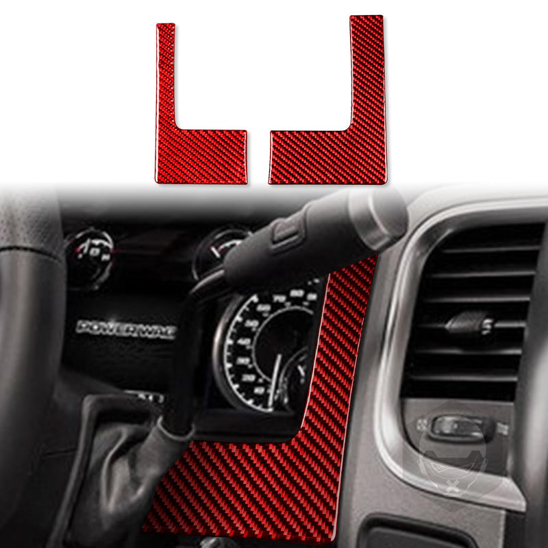 Red Carbon Fiber Dashboard Instrument Speedometer Tachometer Frame Panel Cover Car Interior Compatible with Dodge Ram 1500/2500/3500 2013 2014 2015 2016 2017 2018 Interior Accessories Red 4
