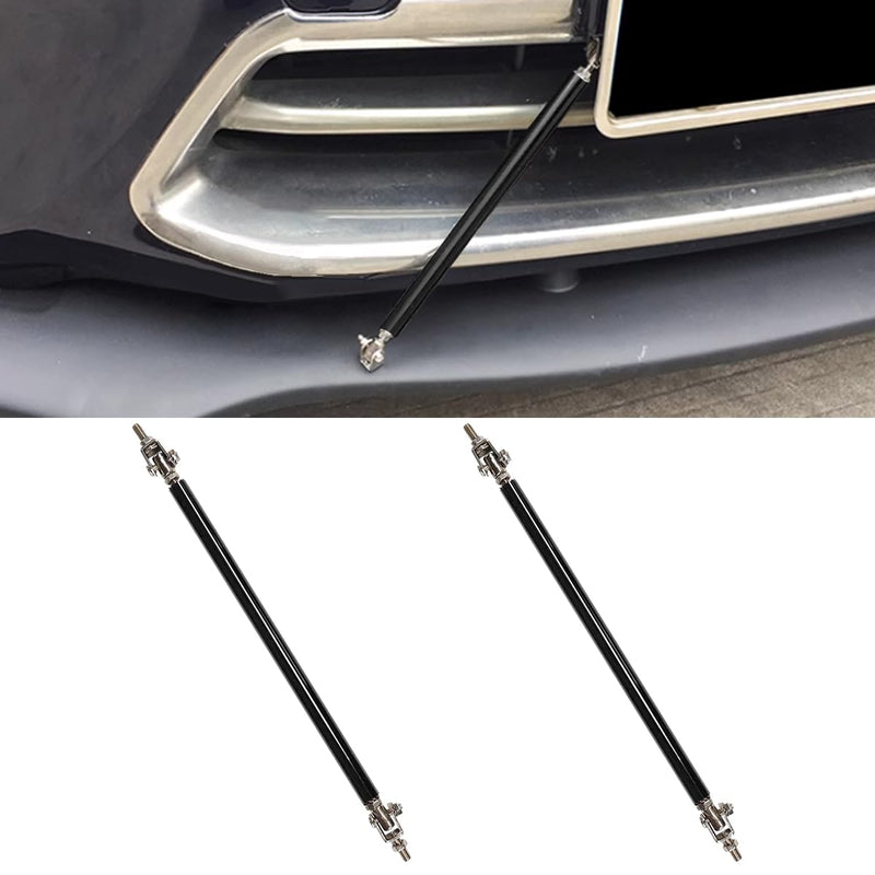 2PCS 8"-11" Adjustable Splitter Strut Rods, Car Front Bumper Lip Support Bars, Universal Bumper Splitter Diffuser Strut Tie Support Rods Compatible with Most Vehicles (Black) Black