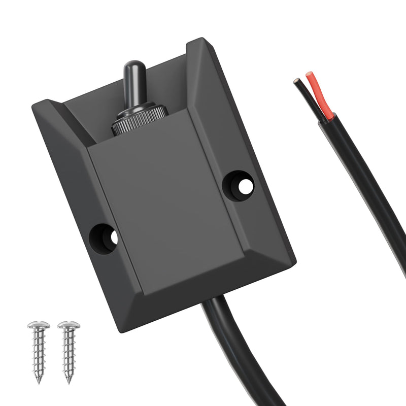 Wired Toggle Switch 12V 30A Heavy Duty Waterproof Toggle Switch SPST ON/Off 2 Pin Latching Rocker Switch with 2ft Wire for Marine, RV, Automotive, Boat Electrical Systems