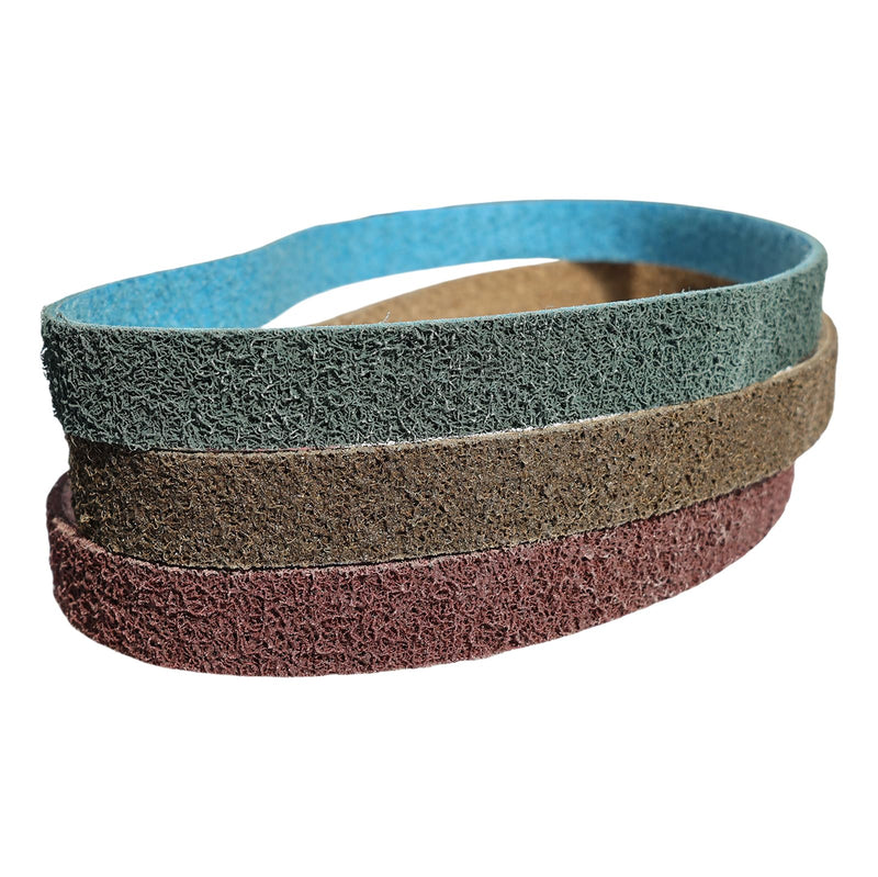 3 Pack 1-1/2 X 30 Inch Coarse, Medium, and Fine Grits Assortment Non Woven Surface Conditioning Sanding Belts for Pipe Tube Polisher Sander Metal Pole and Metal Fabricators Profession Sander Belt