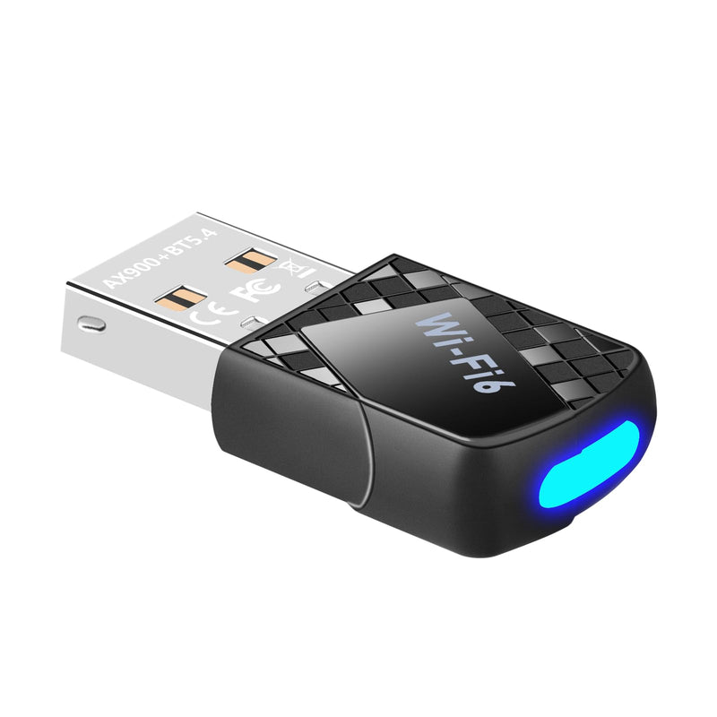 AX900Mbps USB WiFi 6 Adapter for PC, 2-in-1 Bluetooth 5.4 WiFi Adapter.2.4G/5G Dual-Band Wireless Network Transceiver Adapter for Laptop, Desktop, WPA3,Supports Windows 11/10 Black AX913