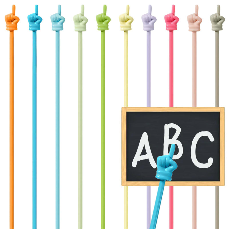 10 Pcs Pointer Stick for Classroom, Colorful Finger Pointer Stick,Cute Teacher Pointer Stick, Finger Pointers for Kids Reading, Finger Pointer Stick