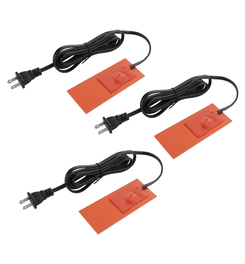 3Pcs Silicone Car Heater Pad Engine Oil Heater Pad, 2" x 6" Engine Heater Car Oil Pan Heater Pad 110V, 50W Self-Adhesive Battery Heater Pad for Car Oil Pan/Tank Type Cold Weathe