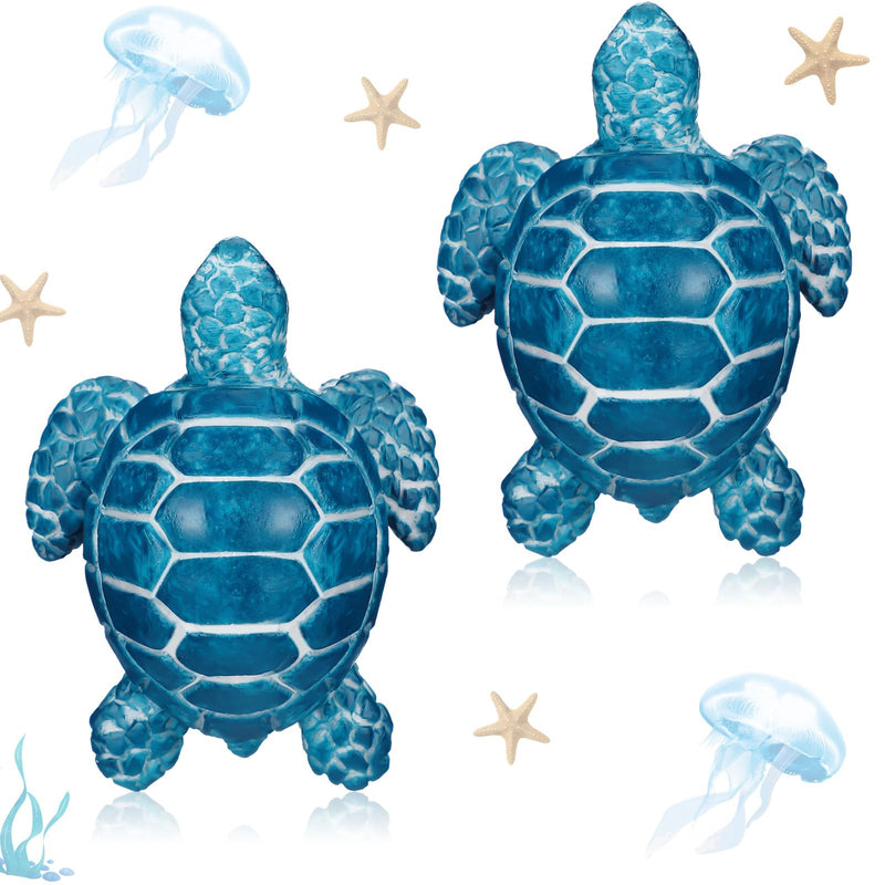 Wonderjune 2 Pack Toilet Bolt Caps Decorative Sea Turtles Toilet Bolt Screw Covers Ceramic Cute Bathroom Decor Fun Themed Gadgets Bathroom Replacement Parts(Classic,Blue) Classic Blue