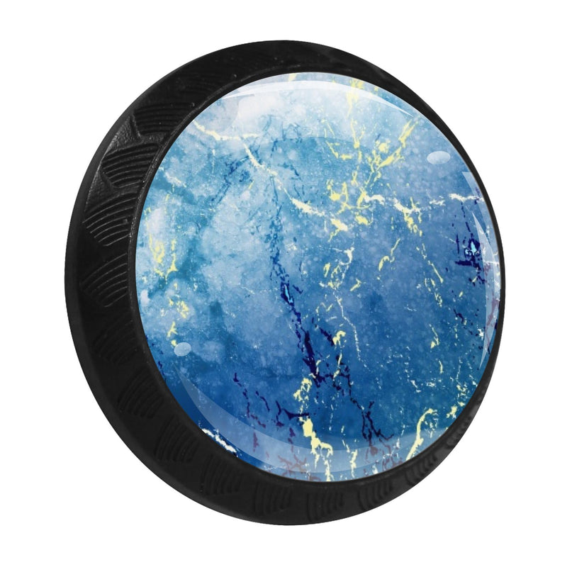 LORVIES 4 Pack 1.37" Marble Decorative Cabinet Knobs, ABS Glass Black Round Single Hole, Dresser Drawer Closet Handles Pulls for Home Kitchen Bedroom (Ocean Texture) Ocean Texture