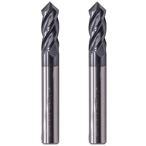 2Pcs 5/16" 4 Flute 90 Degree Solid Carbide Drill Mill - AlTiN Coated 5/16 in 2