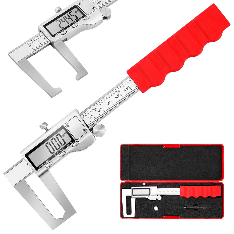 6 inch Digital Brake Disc Caliper, 0.002" High Precision | For Rotor Thickness Measurement, Stainless Steel, Easy One Hand Operation, Clear Readout, Case And Battery Included
