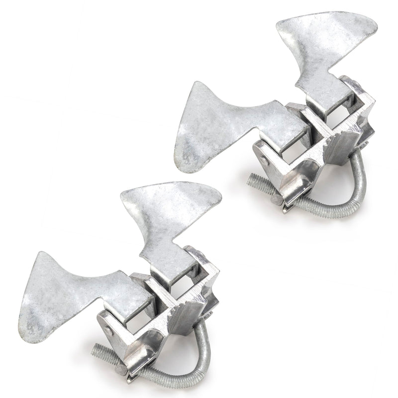Chain Link Fence Butterfly Gate Latch, Galvanized 2 Way Lockable Gate Latch for 1-3/8" Gate Frame and 2-3/8" Gate Post, Fence Gate Latch with Padlock Hole, Silver, 2 Pack