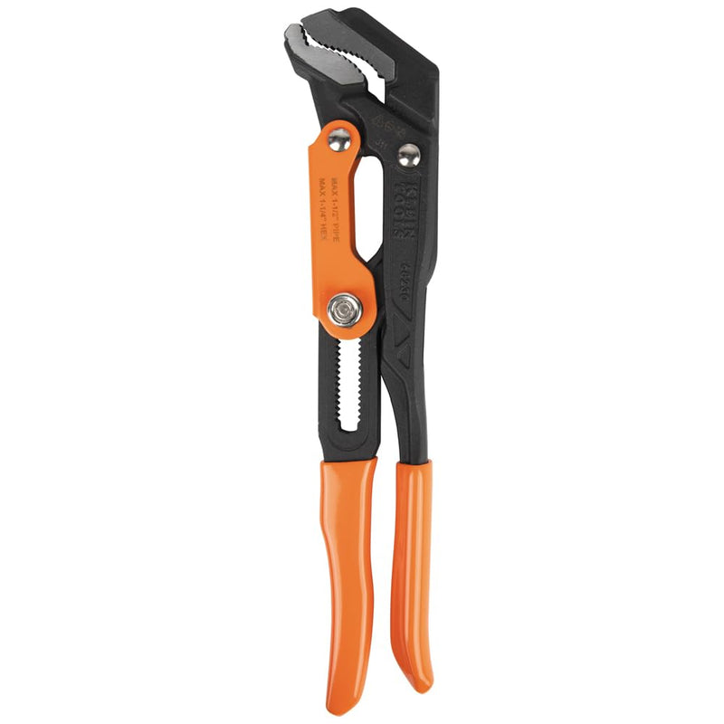 Klein Tools 68230 Pipe Wrench, S-Jaw Quick-Adjust Plumbers Wrench Fits up to 1-1/2-Inch Round Pipe and 1-1/4-Inch Hex Nuts, 13-Inch