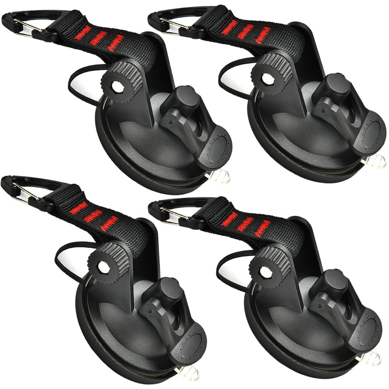 4PCS Heavy Duty Suction Cups Anchor with Hooks, Outdoor Strong Suction Camper Accessories for Camping Tarp Accessory Car Side Awning Trap Tie Down.