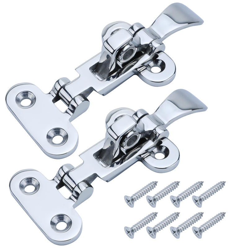 Marine Hatch Latch 316 Stainless Steel Boat Door & Hatch Anti-Rattle Boat Latches, Heavy-Duty Hold Down Clamp Latches - Yacht & Boat Hardware - Pack of 1/2/4 Pack of 2