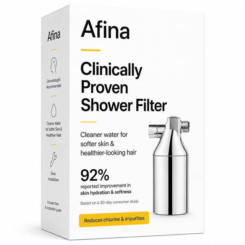 Afina Chrome High Pressure Revitalizing Shower Filter - Filter Out Chlorine | Reduces Dry Itchy Skin, Dandruff & Flaky Scalp; Improves Skin, Hair & Nails