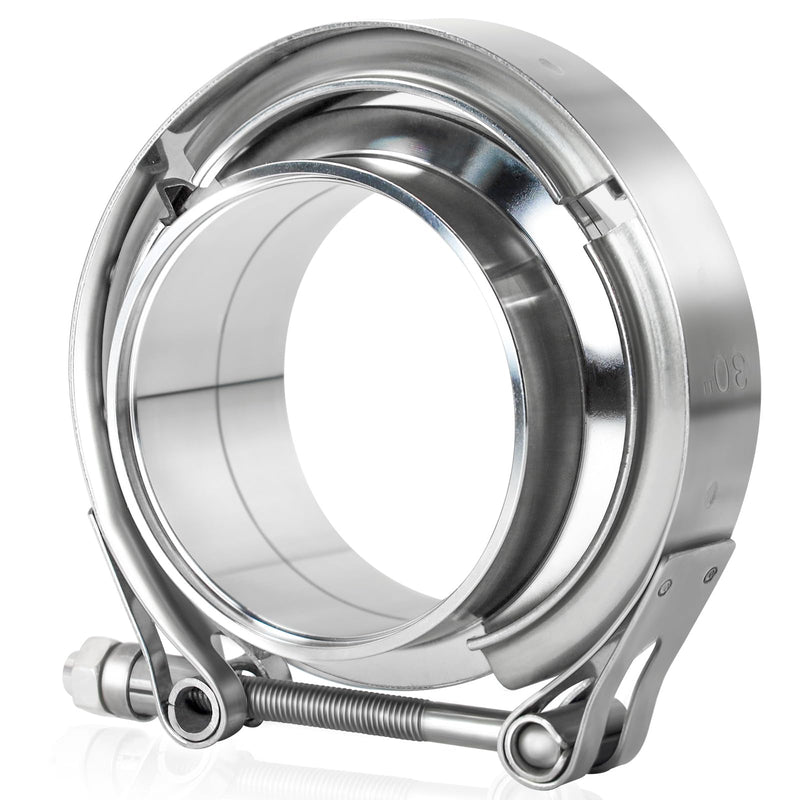 3 inch V Band Clamp, Exhaust V Band Clamp 3 inch with Male Female Flanges 304 Stainless Steel(1pcs). 3inch-1pcs