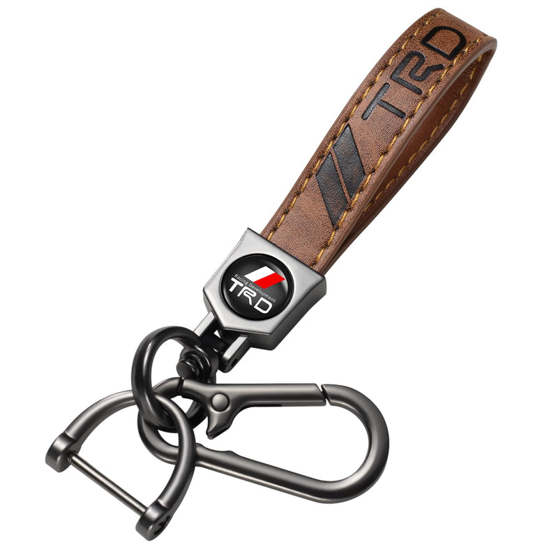for TRD Keychain, Car Keychains Suitable for TRD Racing Development Sequoia Tundra Tacoma 4Runner PRO, Key Chain Keyring with Logo With Unisex Car Accessories,Family Present Brown Xma2
