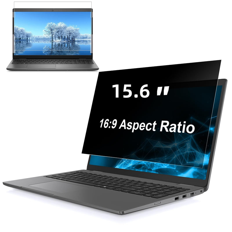15.6 Inch 16:9 Laptop Privacy Screen Filter, Computer Monitor Privacy Shield, Anti Scratch Anti Spy Anti Glare Blue Light Screen Protector