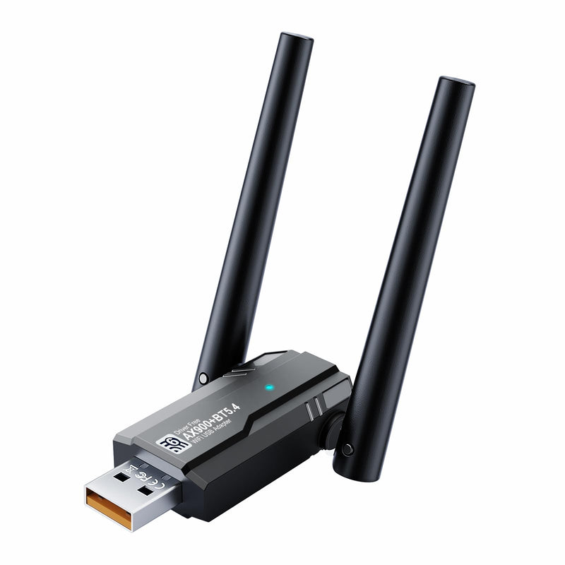 USB WiFi 6 Adapter Bluetooth 5.4, AX900M Dual Band 5/2.4Ghz,Wireless Network External Receiver for Laptop/PC/Desktop，with 5dBi Antenna Compatible with Windows 7/10/11,Black