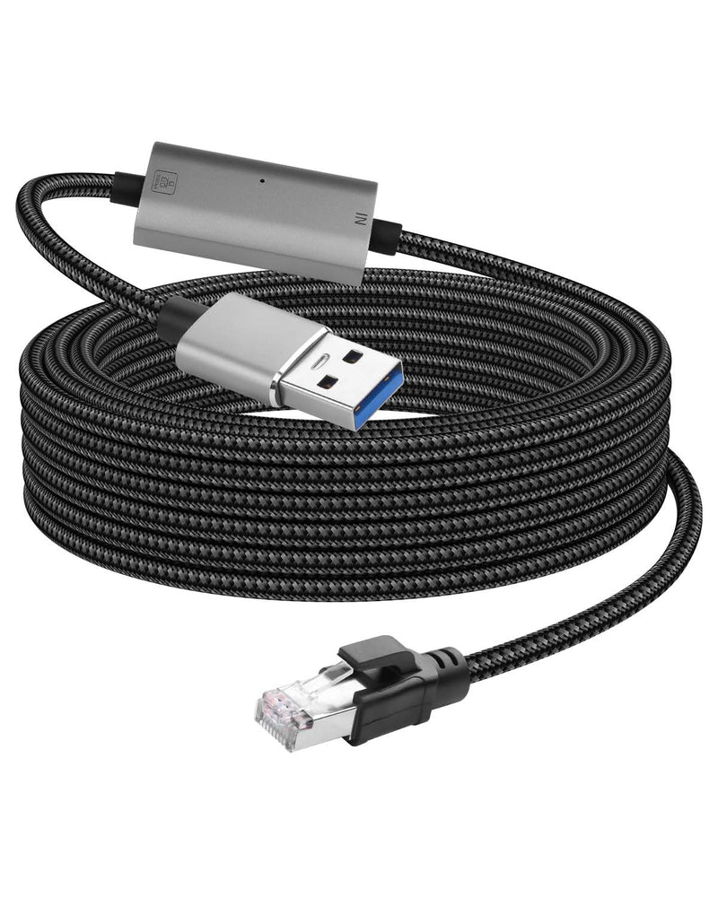 CERRXIAN USB A to Ethernet Cable 6.5 FT, Gigabit RJ45 LAN to Type A Adapter, Directly Connected Cat Network Cable Converter to Type A Cable Compatible for Laptop, Desktop PC, Switch, TV Box USB A to Gigabit Ethernet