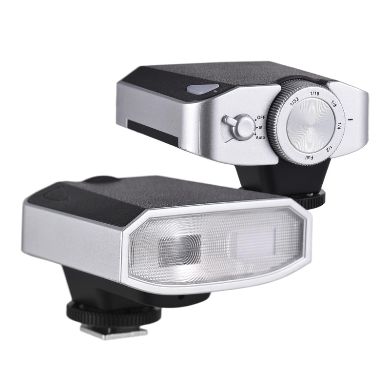 Andoer Retro Mini Camera Flash, GN15 with 6 Levels Flash Power, CCT 6000K±200K with S1/S2 Optical Control for Fuji, Canon, Nikon, Sony, Olympus Camera, Single-Contact Hotshoe