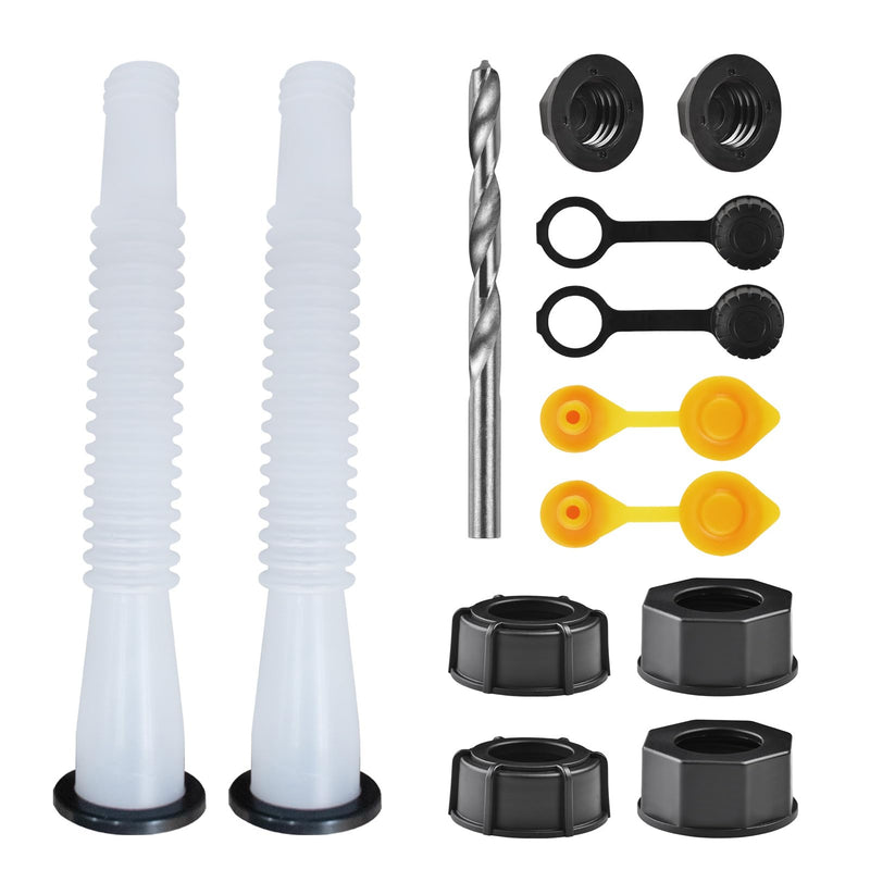 Gas Can Spout Replacement Kit, Gas Can Nozzle Replacement (2 Kit-White) All gaskets are installed and ready to use upon receipt. For 1/2/5/10 gallon gas can. Easy and convenient to use 2 Kit White