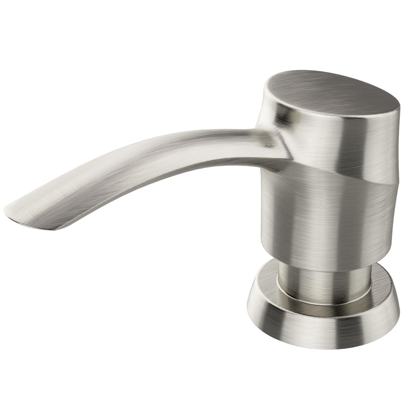 SAMODRA Kitchen Sink Soap Dispenser,Lotion Dispenser,ABS Dispenser Built-in Pump Brushed Nickel Head with 11 oz PET Bottle, Refill from Top