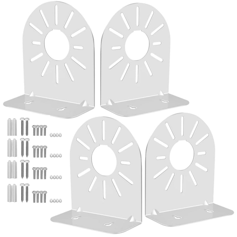 4-Pack L-Shaped Steel Security Dome Camera Mount Bracket - Universal Fit for Hikvision & More, Waterproof, White - Ideal for CCTV, Baby Monitors & Surveillance