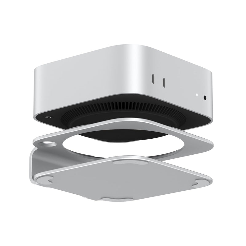 Mac mini M4 Dock Stand, Aluminum Desktop Stand Mount for New Mac mini M4 and M4 Pro, Improved Cooling, Easy Power Button Access & Desk Organization – Essential Mac mini M4 Accessories