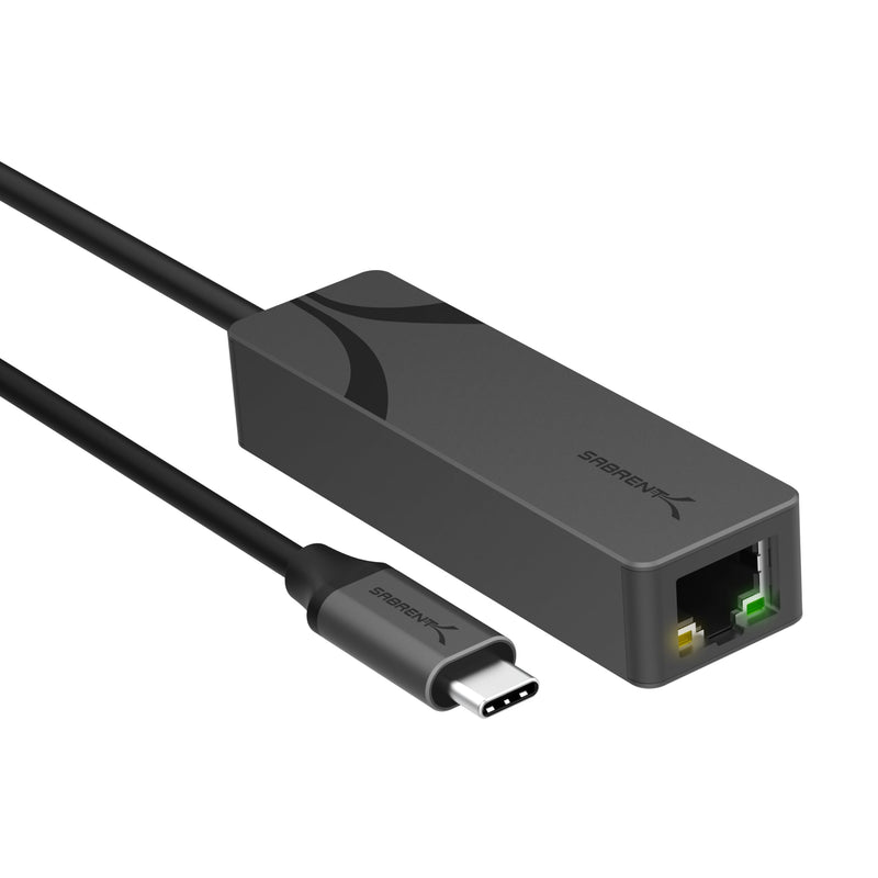 SABRENT USB-C to 5G Ethernet Adapter – 5GbE Optimized, USB 3.1 Gen 1+ Required, Clear Compatibility, Aluminum Body, Plug-and-Play for Data-Capable USB-C Devices (NT-C5GA)