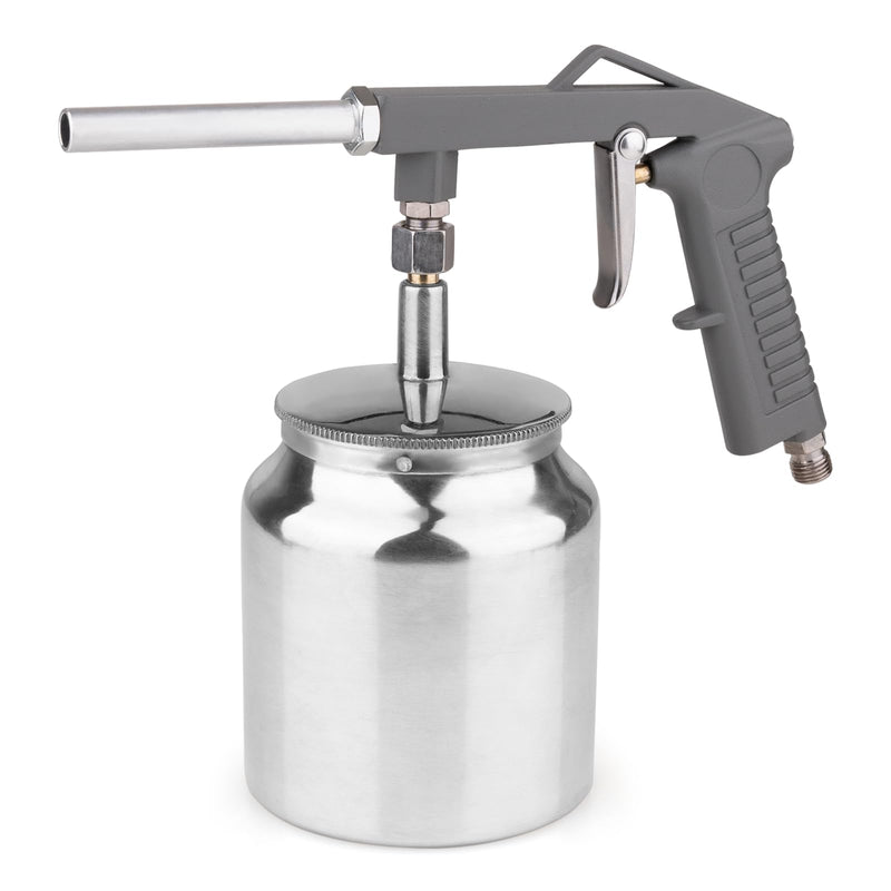 Undercoating Spray Gun Automotive, Air Spray Paint Gun with Suction Feed Cup for Spraying Truck Bed Liner Coating, Rubberized Undercoat, Chip Guard Paint, Silver