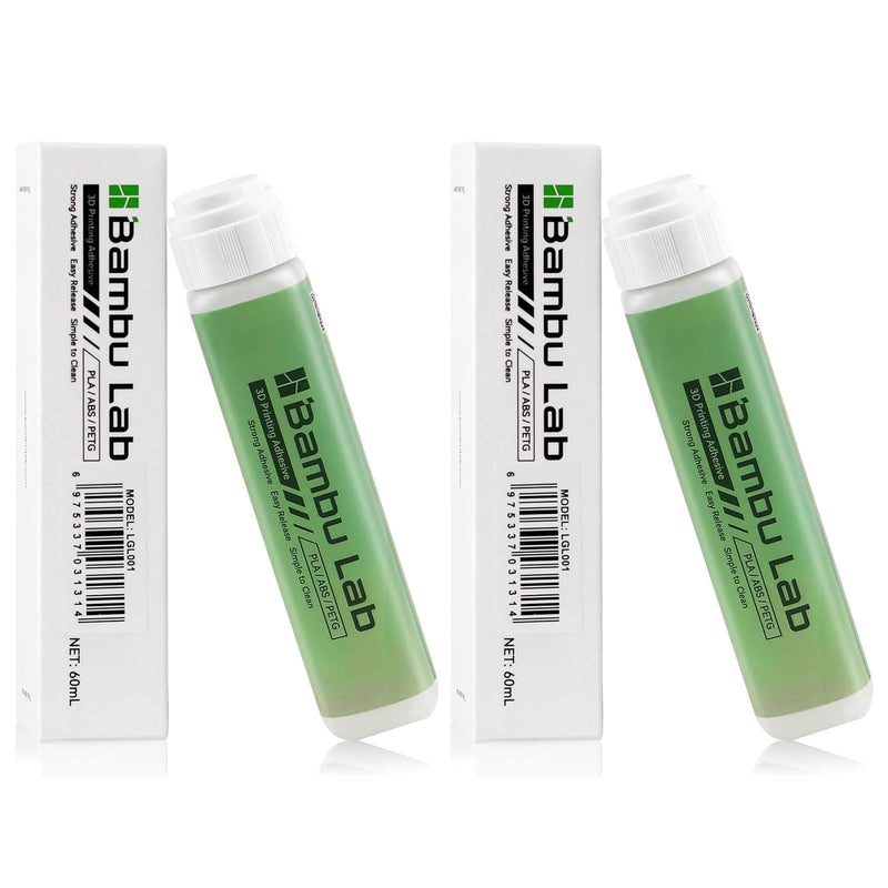2PCS 3D Printer Adhesive Glue Compatible with Bambu Lab,Strong Grip Reduce Warping for Bambu lab A1/A1 Mini/P1/X1 3D Printer PLA/ABS/PETG/PC/PA/TPU Filament 60ML 1