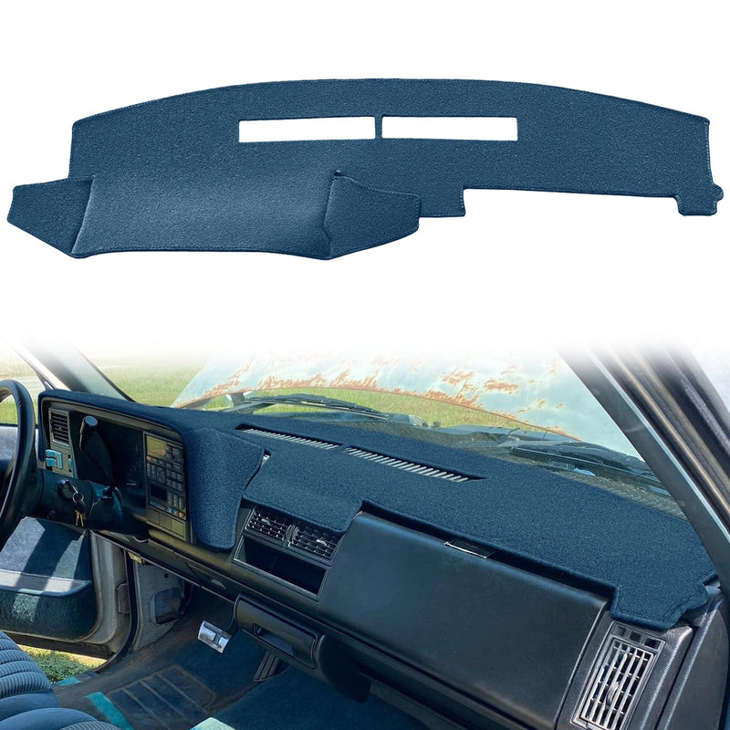 Yiz Dash Cover Mat Fit for Chevy Chevrolet Silverado/GMC Sierra C1500 C2500 C3500 K1500 K2500 K3500 Pickup Truck 1988-1994, 1992-94 GMC Yukon/Chevy Blazer Suburban Dashboard Pad Carpet (88-94 Blue)Y25 88-94 NavyBlue