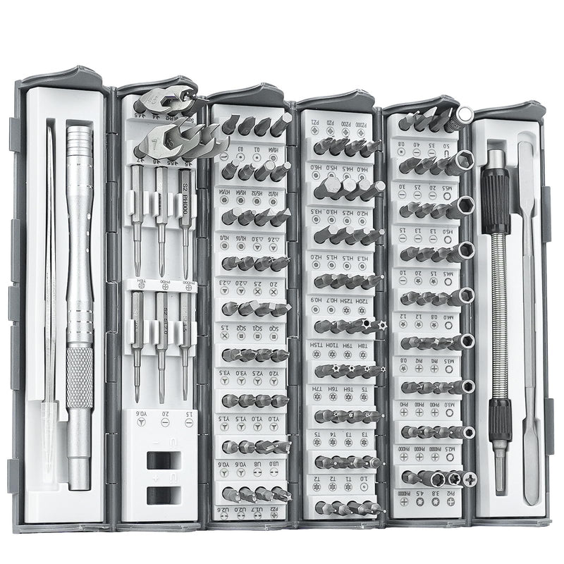 128 in 1 Precision Screwdriver Set, Ratchet Screwdriver Set, Professional Magnetic Repair Tool Kit with 122 Bits for Phone Camera Laptop Watch