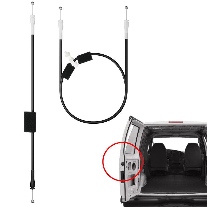 Rear Door Latch Release Cable Left Driver Side, Compatible with Ford E-150 E-250 E-350 E-450 Club Wagon Super Duty, Replaces 8C2Z15431A03A, 6C2Z1543286AA Rear Left & Upper