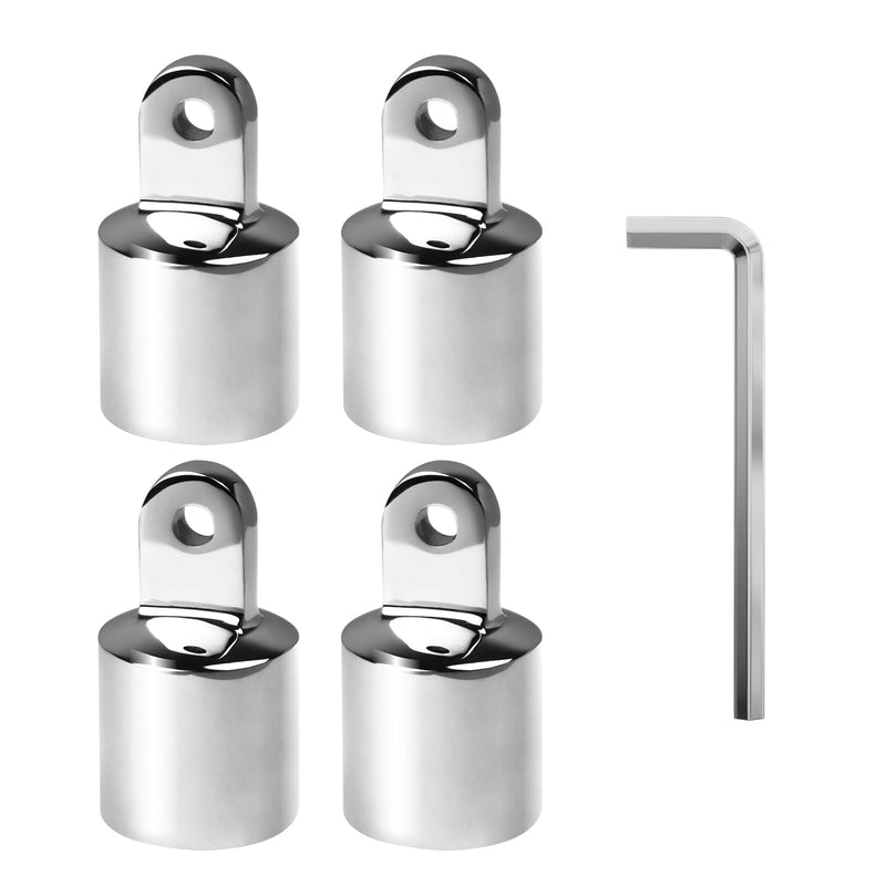 Stainless Steel 316 Bimini Top Eye End Cap 7/8,1 inch,1-1/4 inch Marine Grade Heavy Duty Bimini Top Parts for Boats with L Shape Hex Key 1 inch - 4 PACK