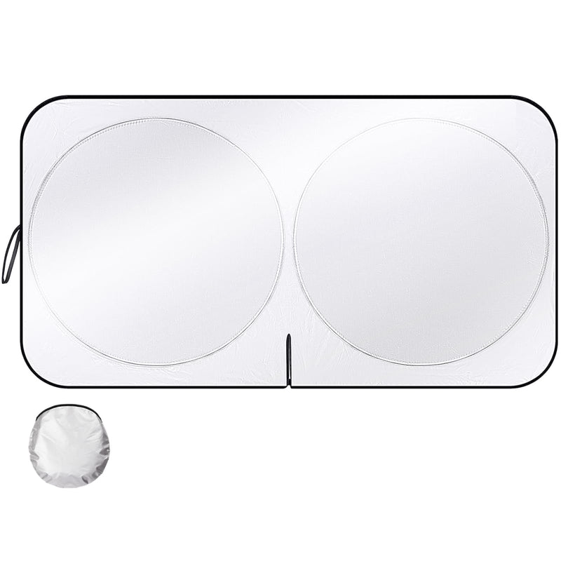 Sun Shade for Car Windshield, Foldable Universal Car Windshield Sun Shade UV Rays Reflective Sun Visor Shade Keeps Vehicle Cool for Cars, Trucks, SUVs (59 x 31.5 in) Silver, 59’‘x31.5"