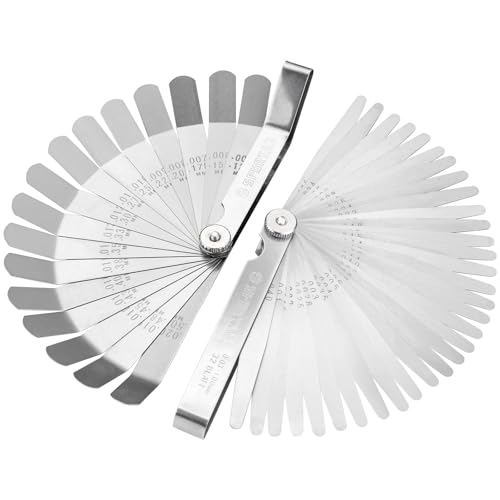 Spurtar Feeler Gauge Set, 32 Blades Tapered & 16 Blades Offset 32 Blades(0.001-0.04") & 16 Blades(0.005-0.020")