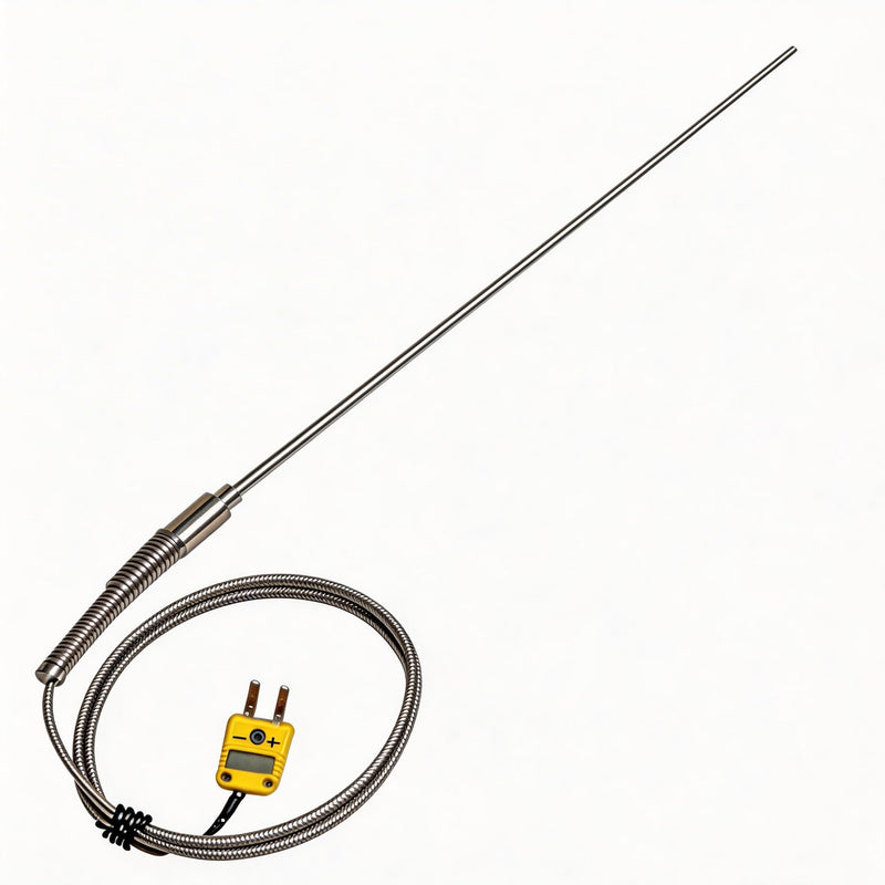 K-Type Thermocouple Probe TL1916SL -50°F~1100°F Range Ultra-Thin 0.06in x 40in Long High Temp Sensor for Furnace Lab, Automotive Cooking