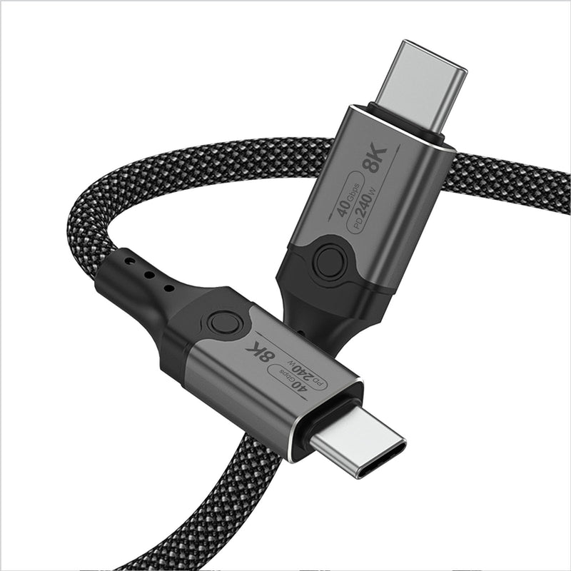Thunderbolt 4 Cable 6.6ft with 40Gbps Sync, 240W Charging, 8K/5K@60Hz Display for MacBook, SSD, iPhone 16/15, Docking, eGPU, Monitor