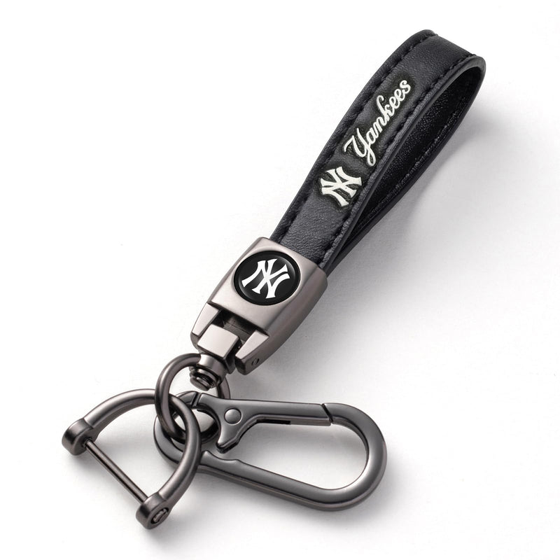 Leather Keychain for Baseball Fans,Car Keyring Replacement Key Fob Holder,Souvenir Gifts for Men Women For Yks