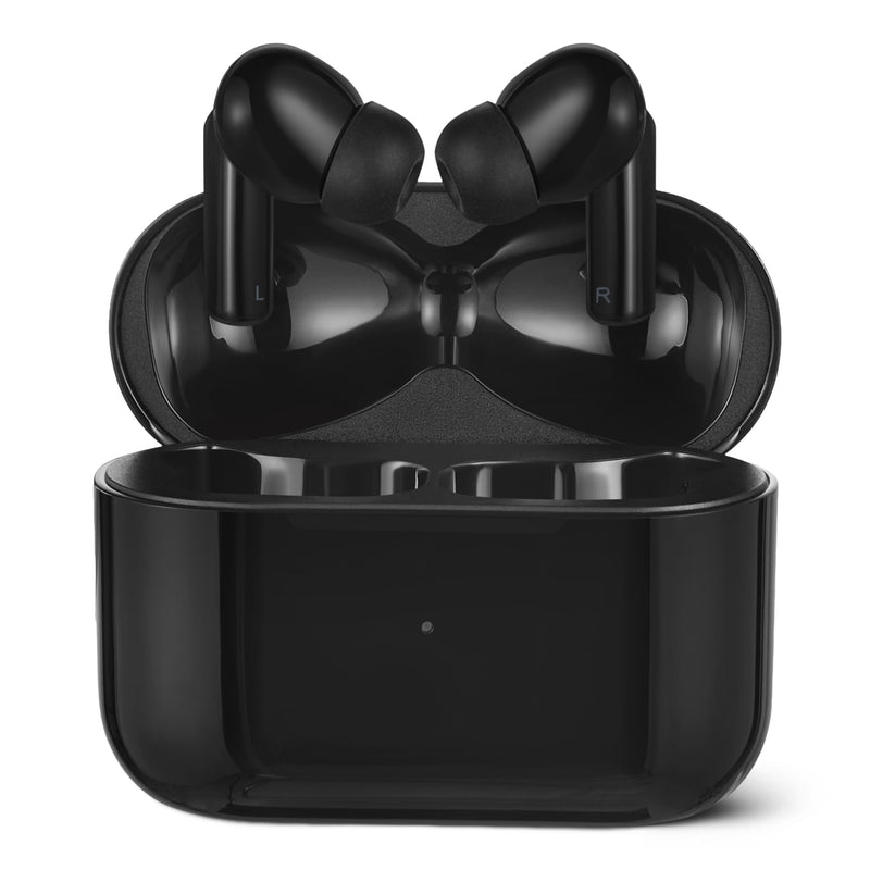 Amazon Basics Bluetooth 5.4 True Wireless Earbuds, IPX4 Waterproof, in-Ear with Mic, 28 Hours Battery Life, Charging Case, Black Small