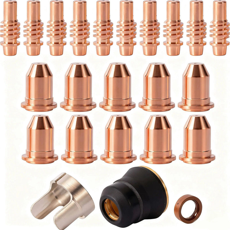 fits Harbor Freight Titanium Plasma65 TI-PC65 iPT-65 56255 56811 59182 58895 59164 Plasma cutter consumables Nozzles Electrodes Cups kits (23pk tips Kits) Plasma 65 IPT-65 23PK