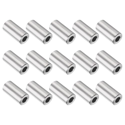 uxcell 15Pcs Aluminum Spacer 1/2" OD x 1/4" ID x 1" Length Screw Standoff Bushing Plain Finish Unthreaded Round Metal Spacer for 1/4" ID Screws Bolts and Rods, Silver 1 Inch