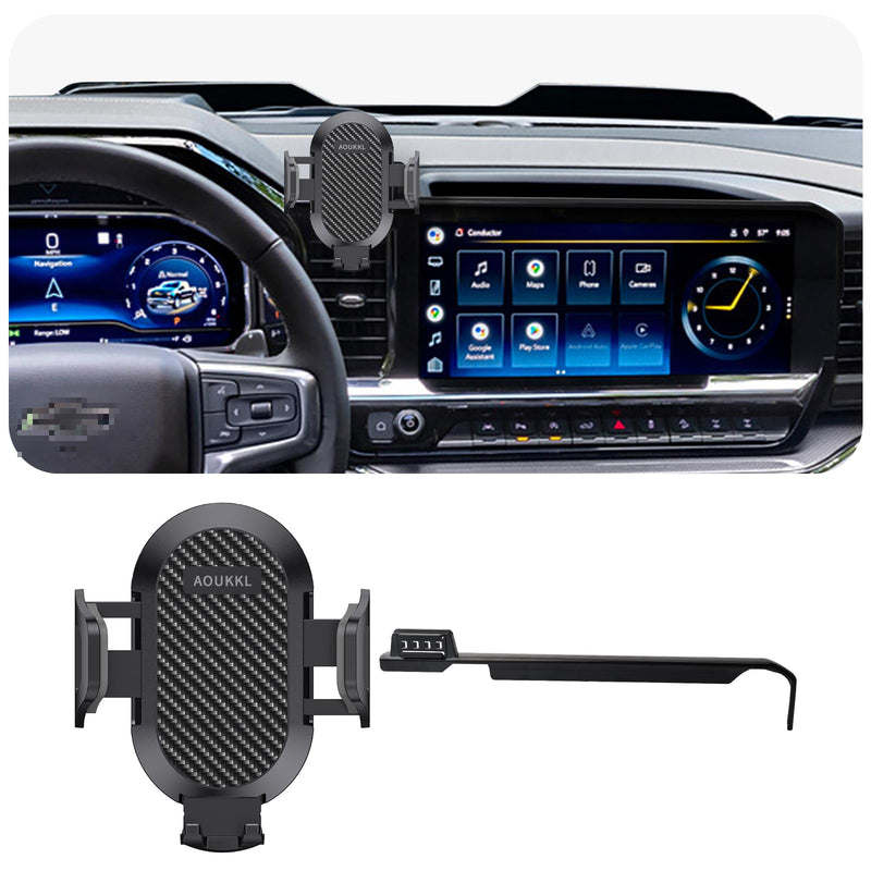 Car Phone Holder Fits for Chevy Silverado/GMC Sierra 1500/2500/3500 Accessories 2022 2023 2024 2025(Only fit for 13.4-Inch Screen),Thick Cases Friendly,Cell Phone Mount for 4.7-7 in Phones