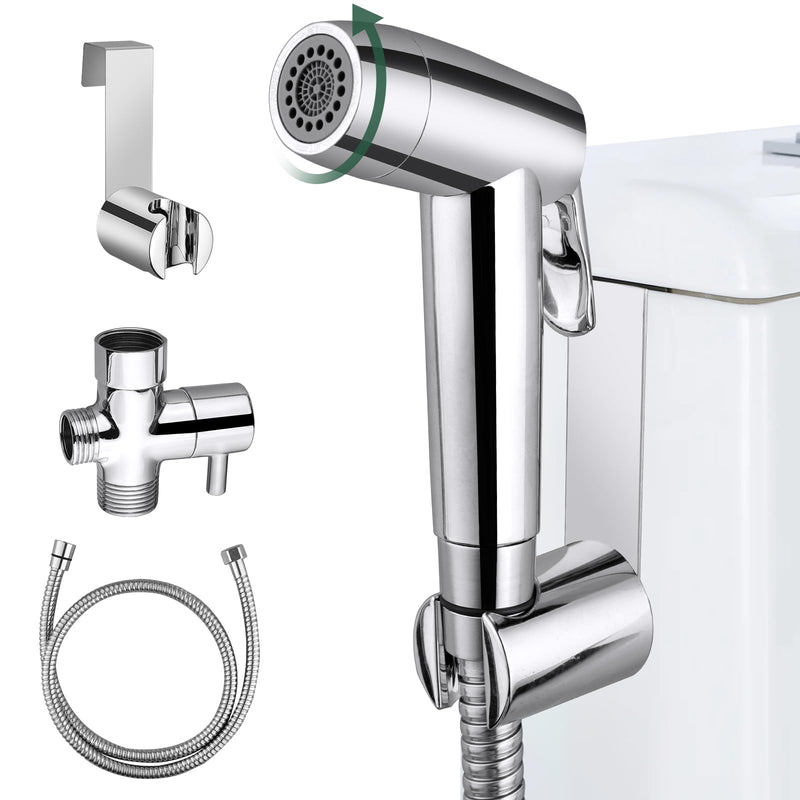 JiGiU Bidet Sprayer for Toilet Handheld Bidet Sprayer Set Toilet Faucet Sprayer Shower Shattaf Toilet Attachment Two Spray Mode with Hose Easy to Install for Feminine, Baby Cloth, Diaper, Pet or Car
