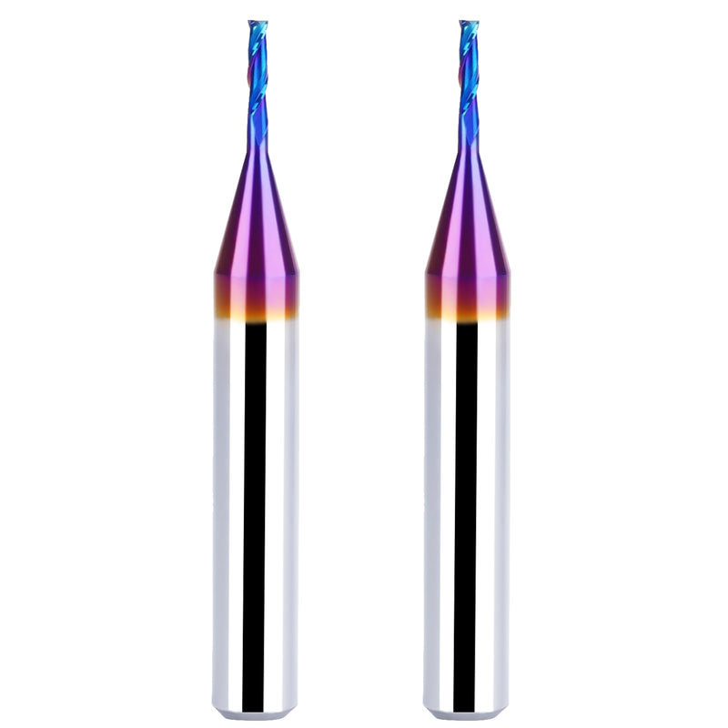 2PCS Upcut Spiral Router Bit 1/4 Inch Shank 1/16 Inch Cutting Diameter 1/4 inch Cutting Length with Extra Long Life Coating CNC Router Bits End Mill for Wood Cutting, Slot Mortise, Engraving UP CUT 2 pieces 1/16" Dia-1/4" CL-2" Overall Length